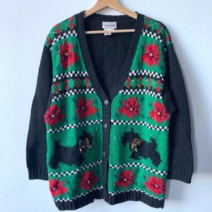 Vintage chunky knit Christmas sweater holiday 1x